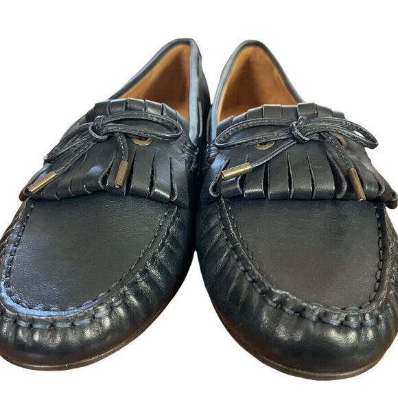 Sebago Meriden Kiltie Navy Leather Womens Driving Loafers Flats Slip On Shoes 10 - Picture 7 of 16